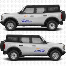 4x4 Off-Road Mountains Side Door Graphics Vinyl Decal Sticker fits Ford Bronco 2