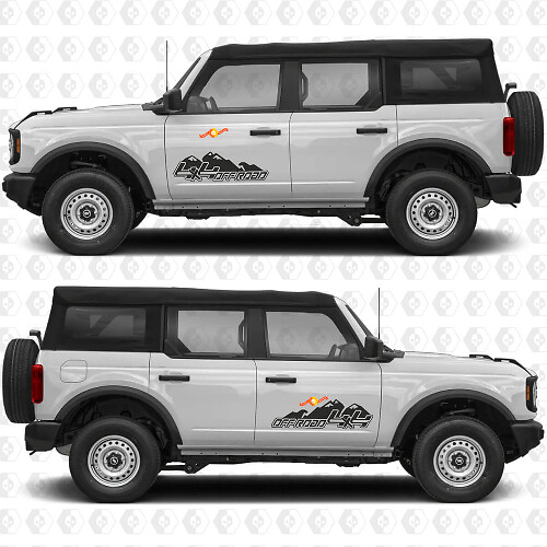 4x4 Off Road Side Door Graphics Decals for Ford Bronco