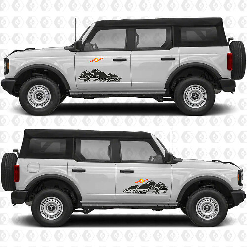 4x4 Off Road Side Door Graphics Decals for Ford Bronco