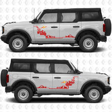 2x 4x4 Off Road Side Doors Step Graphics Decals for Ford Bronco 3