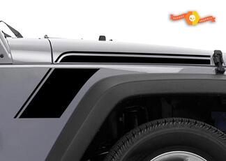 Jeep Wrangler Vinyl Graphics Stripes Bed Side Decals Rundown 2007-2015 2