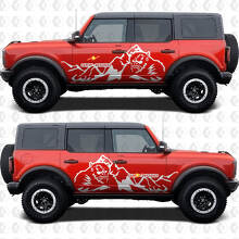 Yeti 4x4 Off Road Mountains Side Doors Graphics Vinyl Decal Sticker fits Ford Bronco 3