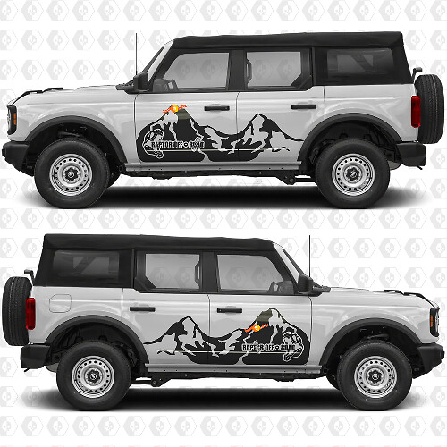 Raptor Off Road Mountains Side Doors Graphics Vinyl Decal Sticker fits to Ford Bronco