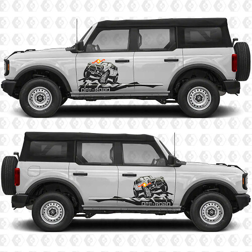 Rock Crawler Off-Road Side Doors Vinyl Decal Sticker Graphics for Ford Bronco