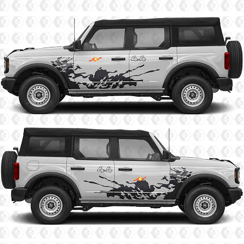 4x4 Off Road Splash Side Doors Graphics Vinyl Decal Sticker 3 fits to Ford Bronco