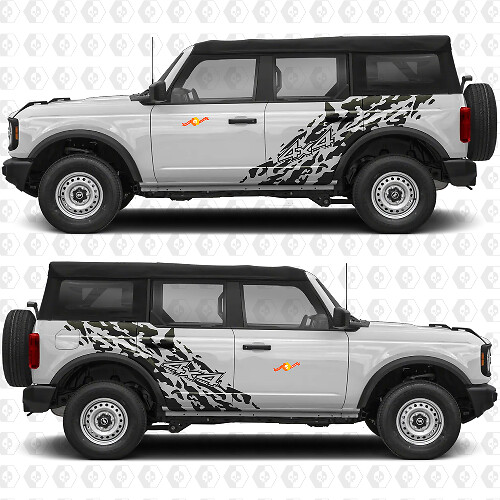 4x4 Off Road Splash Side Doors Graphics Vinyl Decal Sticker 4 fits to Ford Bronco