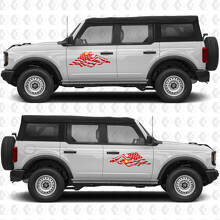 US USA Flag Side Doors Vinyl Decal Sticker Graphics 2 for Ford Bronco 3