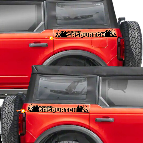 Rear Side Sasquatch Graphics Decals Stickers for Ford Bronco Black Diamond 1