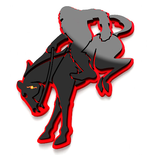 Yeti on Horse Bronco Wing Badges Tailgate Emblem 3D Badge 1