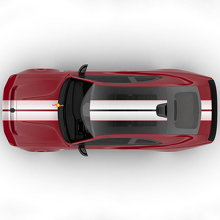 Sixpack Dual Central Stripes Hood Rally Offset Vinyl Decal Graphic 2 for Dodge Charger Daytona 2