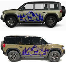 Deer Mountains and Trees Side Doors Vinyl Decal for Jeep Recon 2