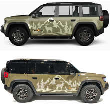 Deer Mountains and Trees Side Doors Vinyl Decal for Jeep Recon 3
