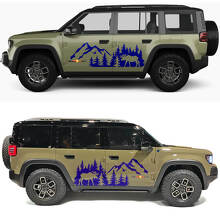 Moose Forest and Mountains Pines line Side Doors Vinyl Decal for Jeep Recon 2