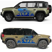 Mountains and Trees US Flag Side Doors Vinyl Decal for Jeep Recon 3