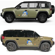 Overland Adventure Roof Tent Car Side Doors Vinyl Decal for Jeep Recon 2