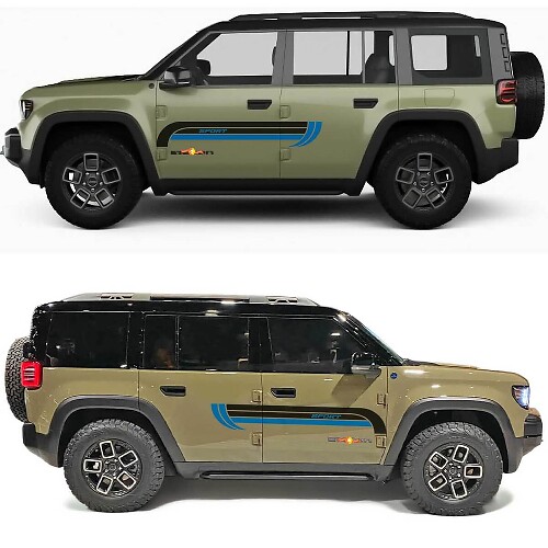 Stripes Retro Sport Side Doors Vinyl Decal for Jeep Recon