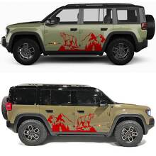 Cougar Mountains Forest Side Doors Vinyl Decal for Jeep Recon 3