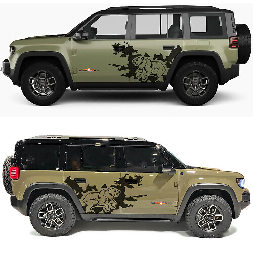 Bear Splash Side Doors Vinyl Decal for Jeep Recon 1