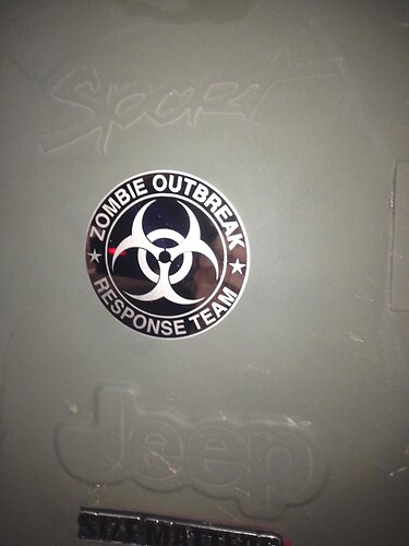 Zombie Outbreak Response Team Biohazard Fender Vinyl Decal Sticker for Jeep Wrangler_1