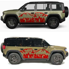 Mountains Forest Trees Side Doors Vinyl Decal for Jeep Recon 3