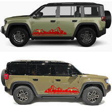 Mountains Silhouette Rubicon X Side Doors Vinyl Decal 2 for Jeep Recon  3