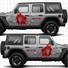 4x4 Claw Marks Skull Side Doors Vinyl decal sticker fit Jeep Wrangler 2