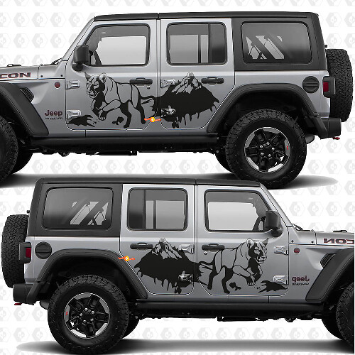 Cougar Mountains Splash Side Doors Vinyl decal sticker fit Jeep Wrangler 1