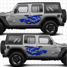 Fishing Rod Trout Water Splash Side Doors Vinyl decal sticker fit Jeep Wrangler 2
