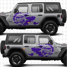 Overland Mountains Sunset Splash Side Doors Vinyl decal sticker fit Jeep Wrangler 3