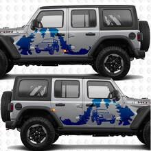 Overland Forest Splash Side Doors Vinyl decal sticker fit Jeep Wrangler 3