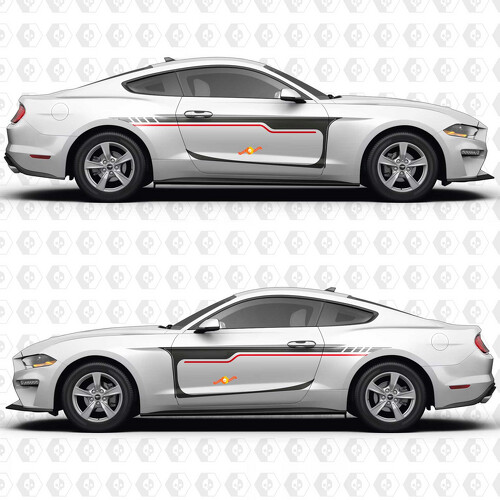 Classic Stripes Side Door Vinyl Decal Sticker for Ford Mustang 2014-2023