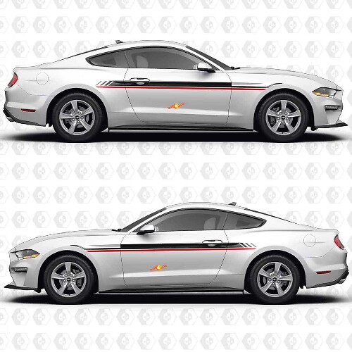 Dual Racing Side Stripes Vinyl Decal Kit for Musclecar Mustang S550