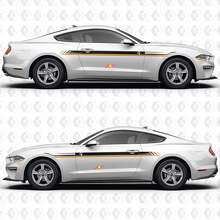 S550 GT Dual Parallel Stripes Side Doors Vinyl Decals Stickers for Ford Mustang 2