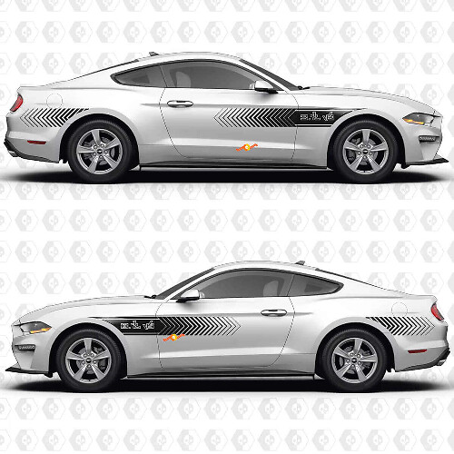 S550 Speed Line Pattern 37L V6 Side Door Vinyl Decals Stickers for Ford Mustang 1