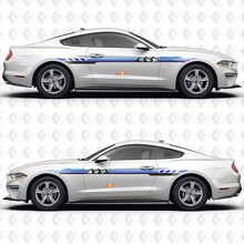 S550 Mountains Sunset Retro Gradient Style Side Doors Vinyl Decals Stickers for Ford Mustang 2