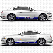 Negative Space Stripe Saleen Side Door Rocker Panel Vinyl Decals Stickers for Ford Mustang 2