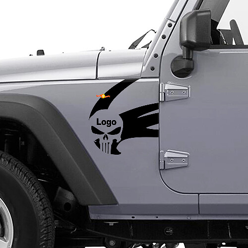 Punisher Logo Side Vinyl Decal for Jeep Wrangler Rubicon