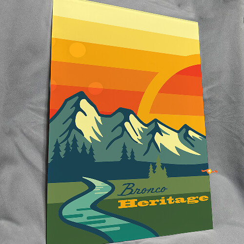 Bronco Heritage Glossy Acrylic Garage Wall Art Panel