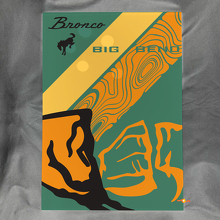 Bronco Big Bend Mountains Glossy Acrylic Garage Wall Art Panel 2