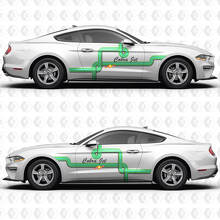 Old School Typography Stripe Cobra Jet Side Door Vinyl Decals Stickers for Ford Mustang 3