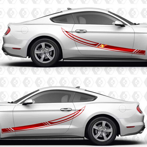 Racing Stripes Side Door Vinyl Decal Sticker for Ford Mustang