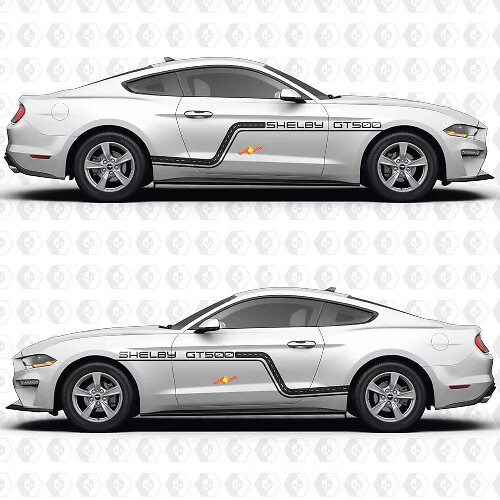Track Inspired Stripe Side Door Vinyl Decals Stickers for Ford Mustang