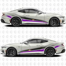 Aero Flow Stripes Side Door Vinyl Decals Stickers for Ford Mustang 2