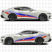Aero Flow Stripes Side Door Vinyl Decals Stickers for Ford Mustang 3