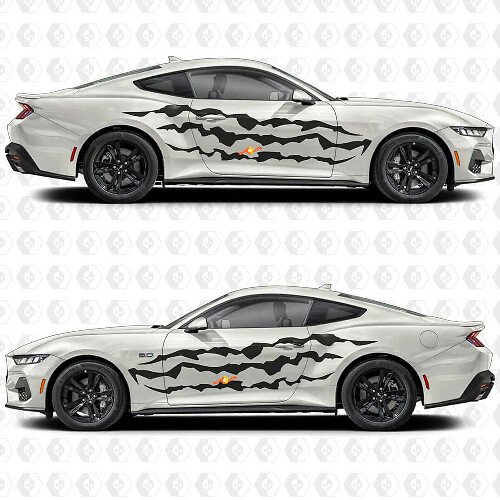 Claw Slash Stripe Side Door Vinyl Decals Stickers for Musclecar Musclecarmodel
