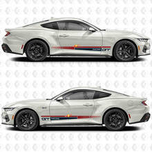 GT Racing Look Stripe Side Door Vinyl Decals Stickers for Ford Mustang 2