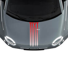 Custom Text Gradient Stripes Bonnet Decal Sticker Graphics for Fiat 500 3