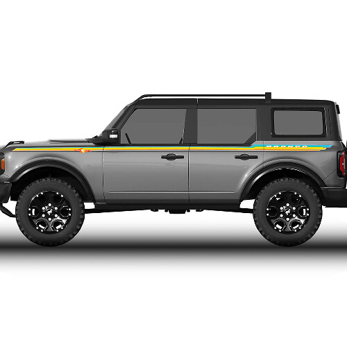 Bronco Custom Beach Stripes Side Doors and Fenders Vinyl Decals Stickers for Ford Bronco 1