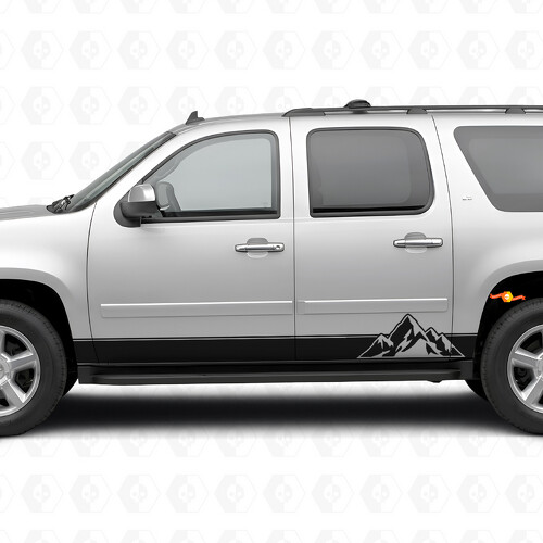 Layered Peaks Door & Rocker Panel Vinyl Stripes for Chevrolet Suburban GMT900 2007-2014
