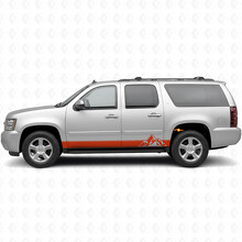 Layered Peaks Door & Rocker Panel Vinyl Stripes for Chevrolet Suburban GMT900 2007-2014_4